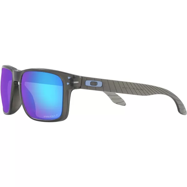 imageOakley Mens Oo9244 Holbrook Low Bridge Fit Rectangular SunglassesMatte Grey SmokePrizm Sapphire Polarized