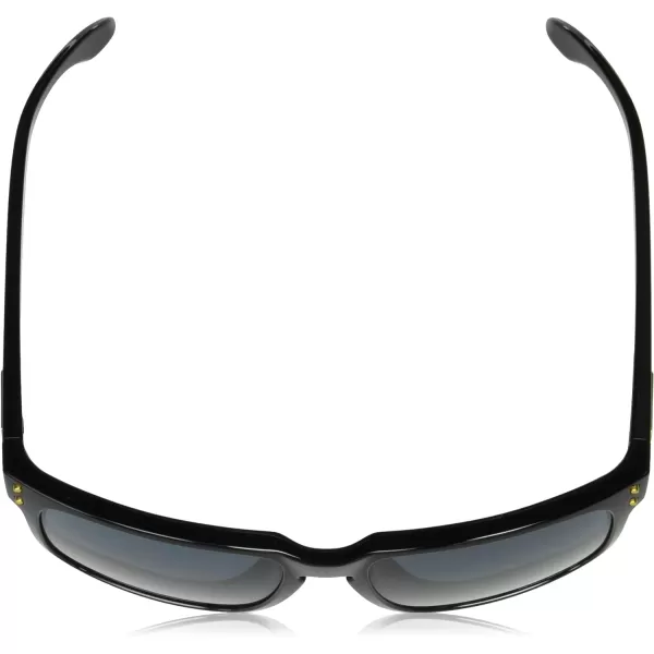 imageOakley Mens Oo9244 Holbrook Low Bridge Fit Rectangular SunglassesPolished Black Gold LogoPrizm Grey