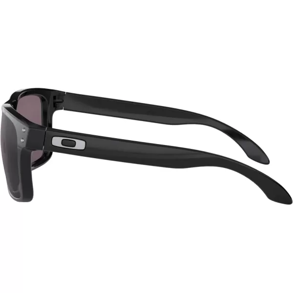 imageOakley Mens Oo9244 Holbrook Low Bridge Fit Rectangular SunglassesPolished Black Silver LogoPrizm Grey