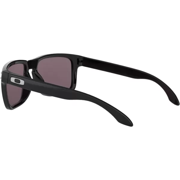 imageOakley Mens Oo9244 Holbrook Low Bridge Fit Rectangular SunglassesPolished Black Silver LogoPrizm Grey