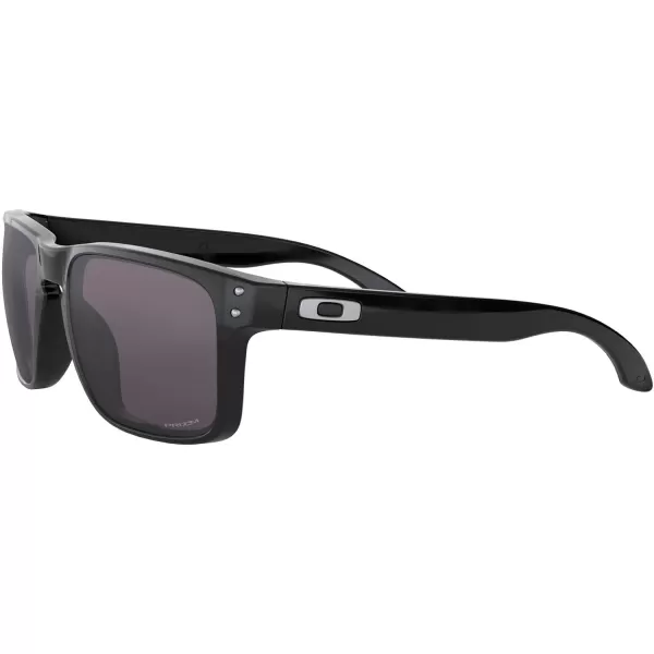 imageOakley Mens Oo9244 Holbrook Low Bridge Fit Rectangular SunglassesPolished Black Silver LogoPrizm Grey