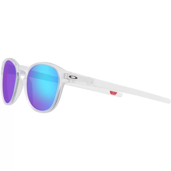 imageOakley Mens Oo9265 Latch Oval SunglassesMatte ClearPrizm Sapphire Polarized