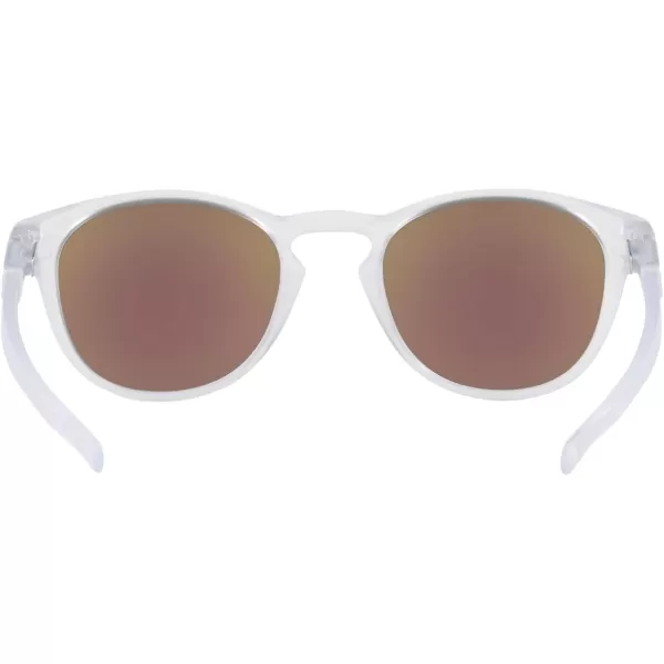 imageOakley Mens Oo9265 Latch Oval SunglassesMatte ClearPrizm Sapphire Polarized