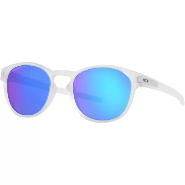 imageOakley Mens Oo9265 Latch Oval SunglassesMatte ClearPrizm Sapphire Polarized