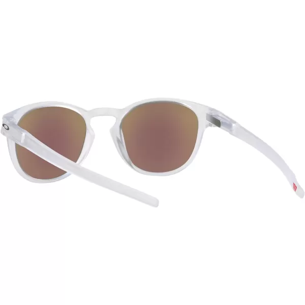 imageOakley Mens Oo9265 Latch Oval SunglassesMatte ClearPrizm Sapphire Polarized