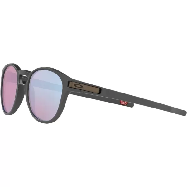 imageOakley Mens Oo9265 Latch Oval SunglassesSteelPrizm Snow Sapphire