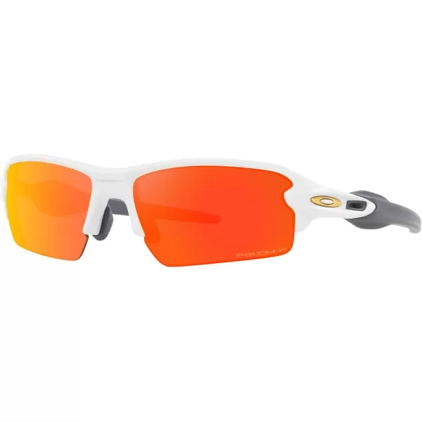 imageOakley Mens Oo9271 Flak 20 Low Bridge Fit Rectangular SunglassesMatte WhitePrizm Ruby Polarized