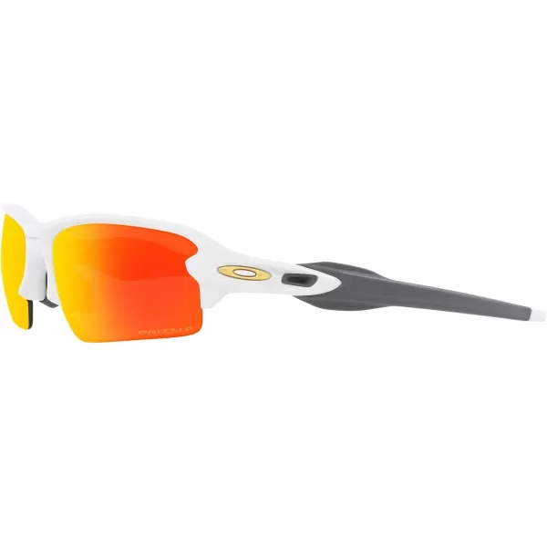 imageOakley Mens Oo9271 Flak 20 Low Bridge Fit Rectangular SunglassesMatte WhitePrizm Ruby Polarized
