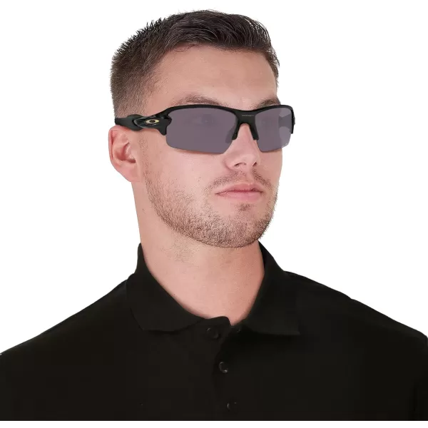 imageOakley Mens Oo9271 Flak 20 Low Bridge Fit Rectangular SunglassesPolished BlackPrizm Grey