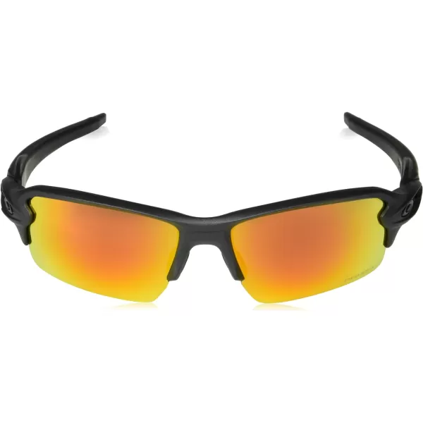 imageOakley Mens Oo9271 Flak 20 Low Bridge Fit Rectangular SunglassesSteelPrizm Ruby
