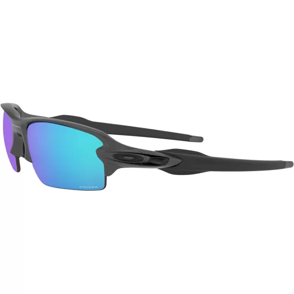 imageOakley Mens Oo9271 Flak 20 Low Bridge Fit Rectangular SunglassesSteelPrizm Sapphire