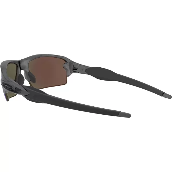 imageOakley Mens Oo9271 Flak 20 Low Bridge Fit Rectangular SunglassesSteelPrizm Sapphire