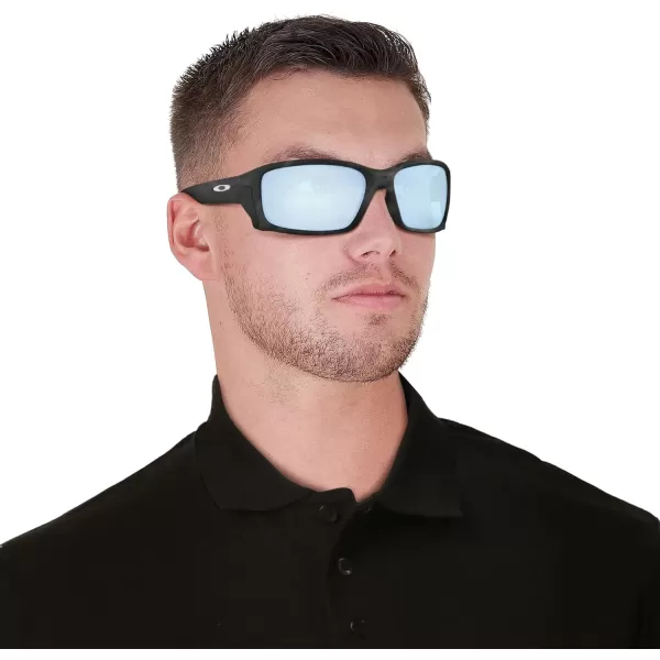 imageOakley Mens Oo9331 Straightlink Rectangular SunglassesMatte Black CamoPrizm Deep Water Polarized