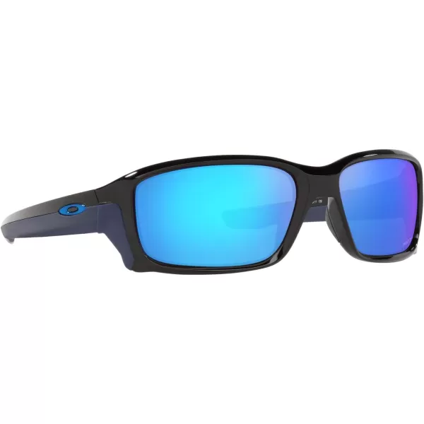 imageOakley Mens Oo9331 Straightlink Rectangular SunglassesPolished BlackPrizm Sapphire