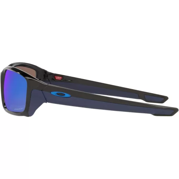 imageOakley Mens Oo9331 Straightlink Rectangular SunglassesPolished BlackPrizm Sapphire