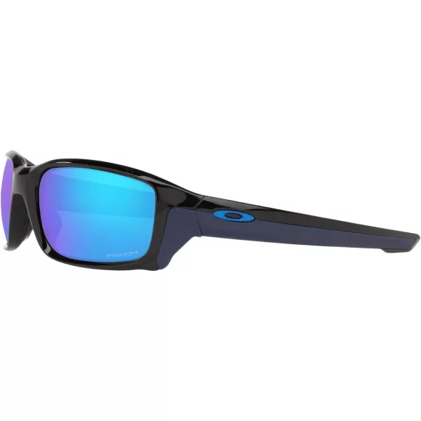 imageOakley Mens Oo9331 Straightlink Rectangular SunglassesPolished BlackPrizm Sapphire