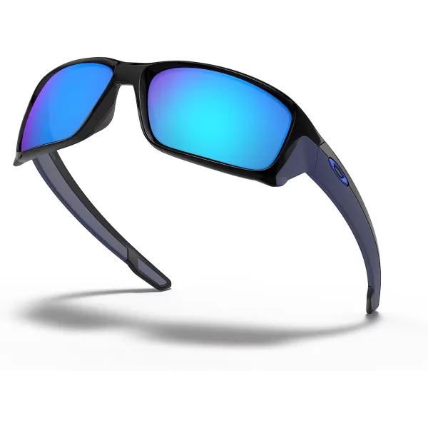 imageOakley Mens Oo9331 Straightlink Rectangular SunglassesPolished BlackSapphire Iridium