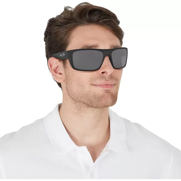 imageOakley Mens Oo9367 Drop Point Rectangular SunglassesMatte BlackPrizm Black Polarized