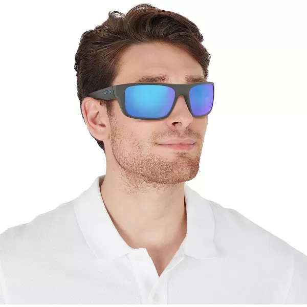 imageOakley Mens Oo9367 Drop Point Rectangular SunglassesMatte Dark GreyPrizm Sapphire Iridium Polarized