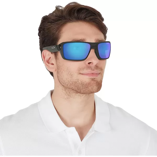 imageOakley Mens Oo9380 Double Edge Rectangular SunglassesGrey SmokePrizm Sapphire Iridium Polarized