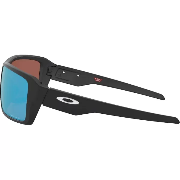 imageOakley Mens Oo9380 Double Edge Rectangular SunglassesMatte BlackPrizm Deep Water Polarized