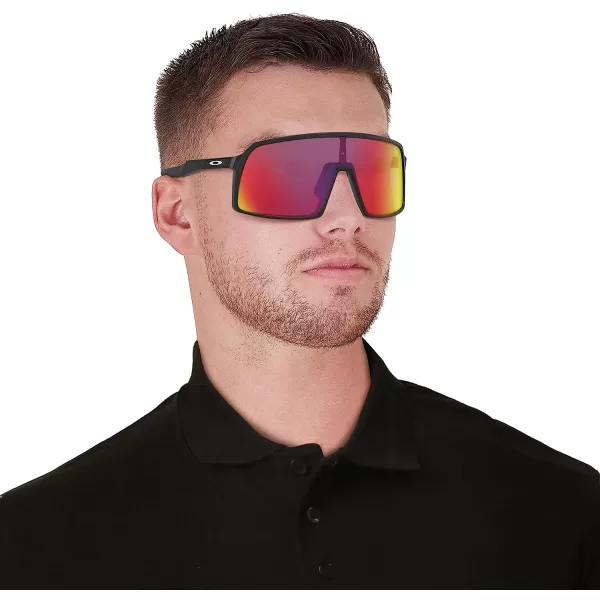 imageOakley Mens Oo9406a Sutro Low Bridge Fit Rectangular SunglassesMatte BlackSilverPrizm Road