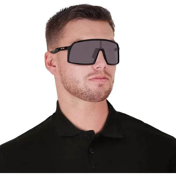 imageOakley Mens Oo9406a Sutro Low Bridge Fit Rectangular SunglassesPolished BlackPrizm Grey