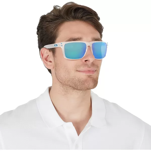 imageOakley Mens Oo9417 Holbrook XL Square SunglassesPolished ClearPrizm Sapphire Iridium Polarized