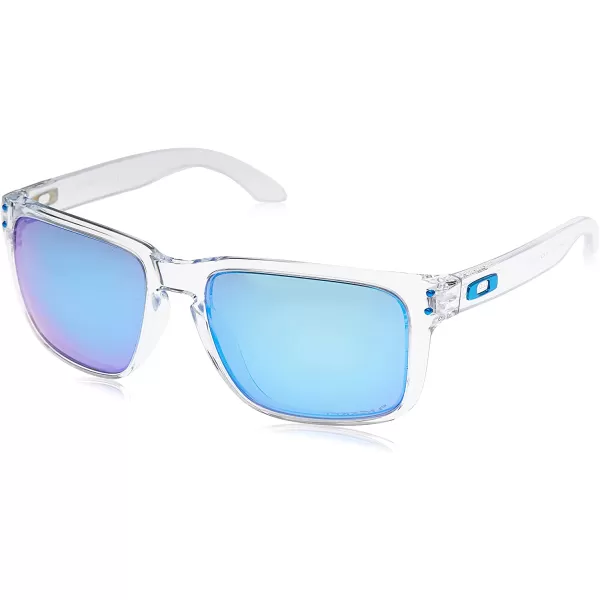 imageOakley Mens Oo9417 Holbrook XL Square SunglassesPolished ClearPrizm Sapphire Iridium Polarized