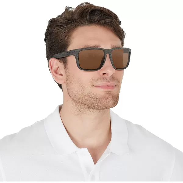 imageOakley Mens Oo9417 Holbrook XL Square SunglassesWoodgrainPrizm Tungsten Polarized