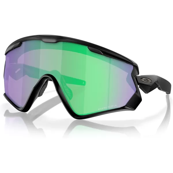 imageOakley Mens Oo9418 Wind Jacket 20 Shield SunglassesMatte BlackPrizm Road Jade