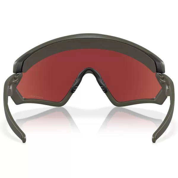 imageOakley Mens Oo9418 Wind Jacket 20 Shield SunglassesMatte OlivePrizm Snow Black