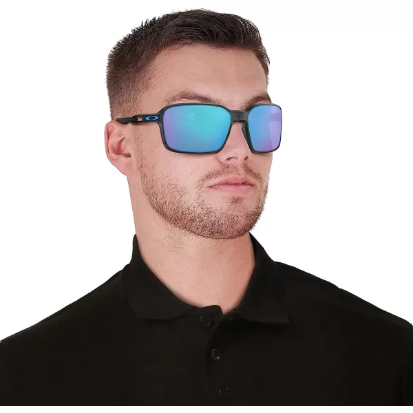 imageOakley Mens Oo9429 Siphon Rectangular SunglassesPolished BlackPrizm Sapphire
