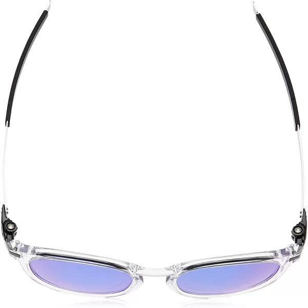 imageOakley Mens Oo9439 Pitchman R Round SunglassesPolished ClearPrizm Sapphire