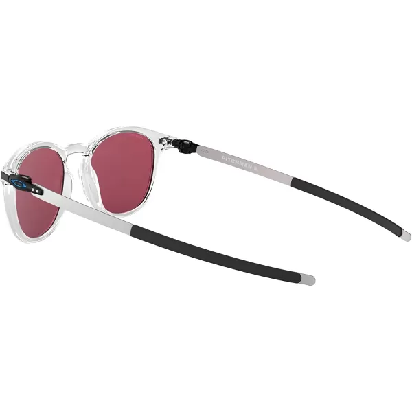 imageOakley Mens Oo9439 Pitchman R Round SunglassesPolished ClearPrizm Sapphire