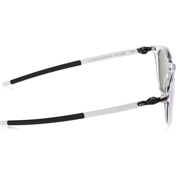 imageOakley Mens Oo9439 Pitchman R Round SunglassesPolished ClearPrizm Sapphire