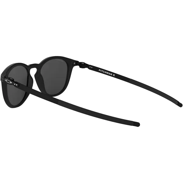 imageOakley Mens Oo9439 Pitchman R Round SunglassesSatin BlackPrizm Black Polarized