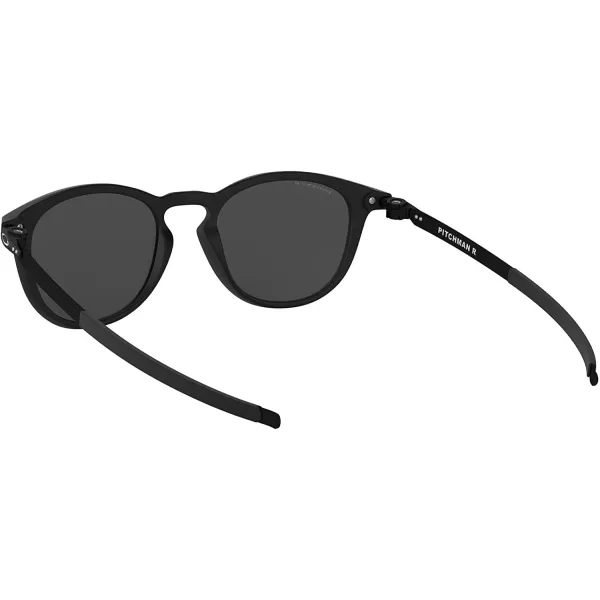 imageOakley Mens Oo9439 Pitchman R Round SunglassesSatin BlackPrizm Black Polarized