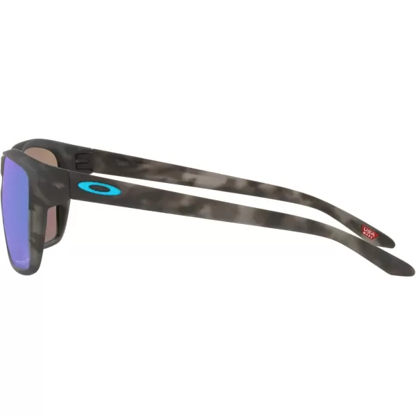 imageOakley Mens Oo9448 Sylas Rectangular SunglassesMatte Black TortoisePrizm Sapphire Polarized
