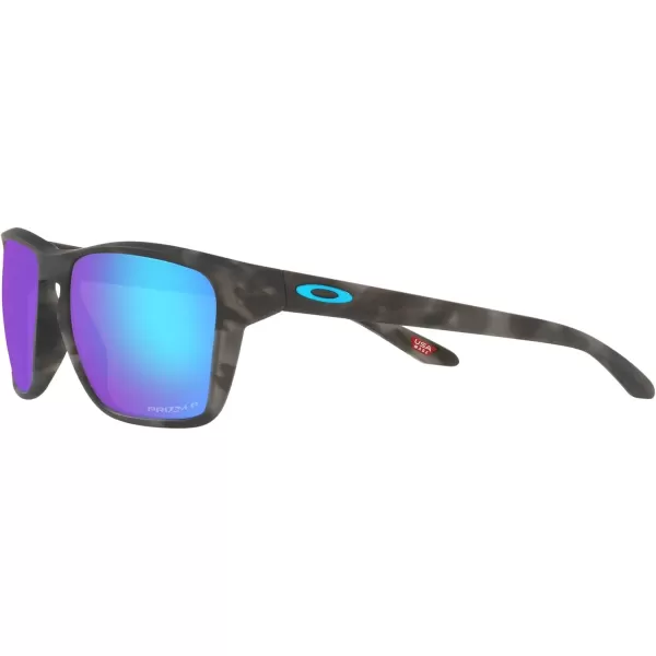 imageOakley Mens Oo9448 Sylas Rectangular SunglassesMatte Black TortoisePrizm Sapphire Polarized