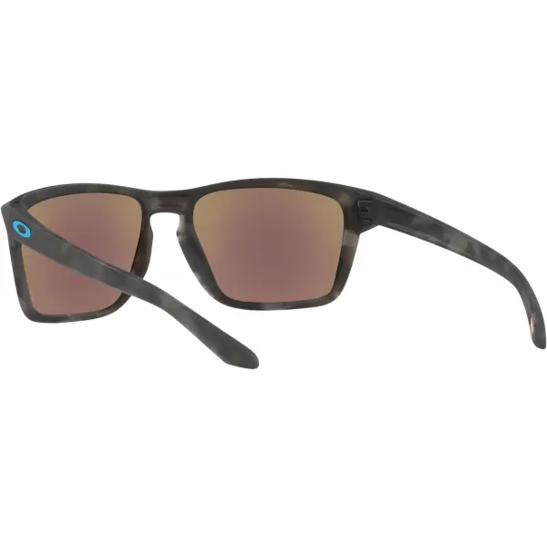 imageOakley Mens Oo9448 Sylas Rectangular SunglassesMatte Black TortoisePrizm Sapphire Polarized