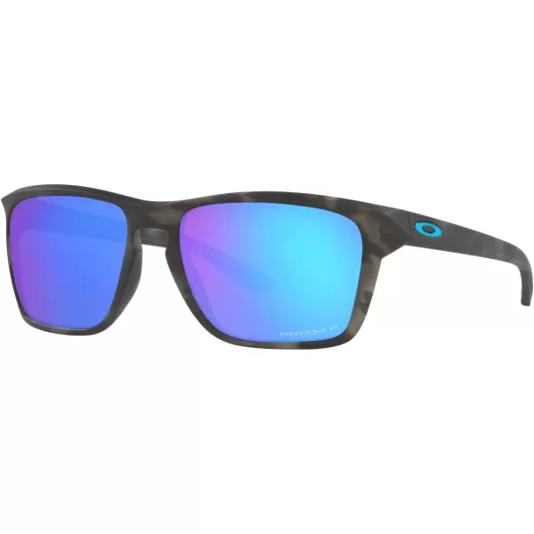 imageOakley Mens Oo9448 Sylas Rectangular SunglassesMatte Black TortoisePrizm Sapphire Polarized