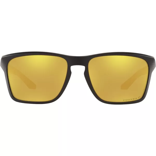 imageOakley Mens Oo9448 Sylas Rectangular SunglassesMatte BlackPrizm 24k Polarized