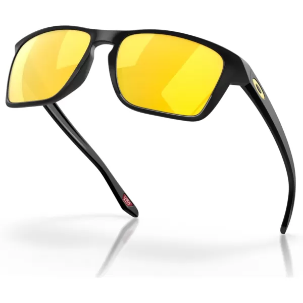 imageOakley Mens Oo9448 Sylas Rectangular SunglassesMatte BlackPrizm 24k Polarized