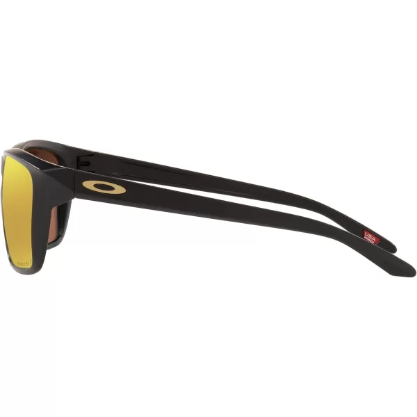 imageOakley Mens Oo9448 Sylas Rectangular SunglassesMatte BlackPrizm 24k Polarized