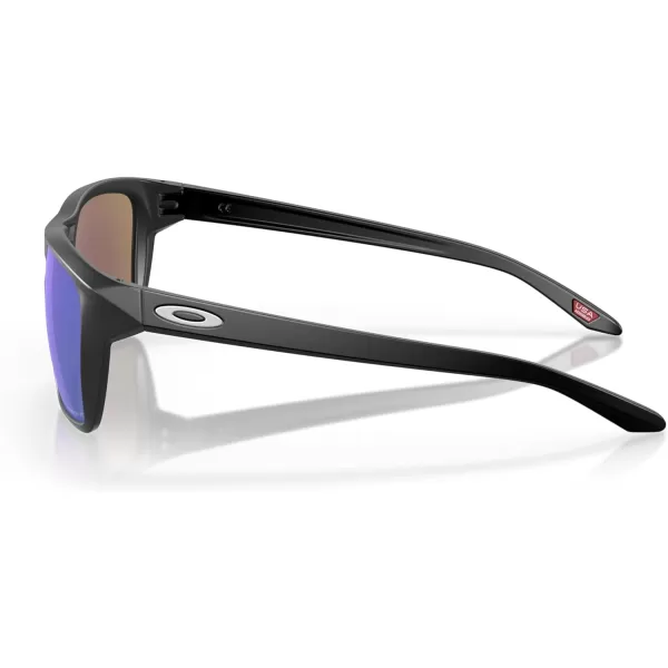 imageOakley Mens Oo9448 Sylas Rectangular SunglassesMatte BlackPrizm Sapphire Iridium Polarized