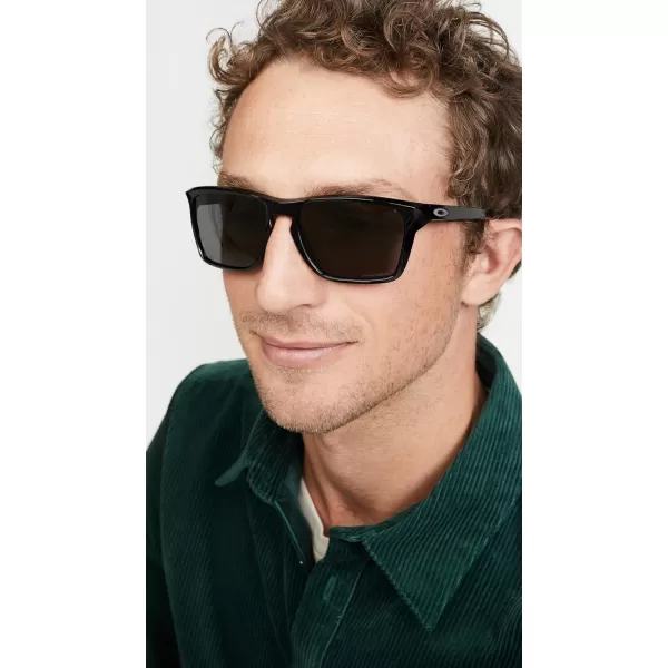 imageOakley Mens Oo9448 Sylas Rectangular SunglassesPolished BlackPrizm Grey