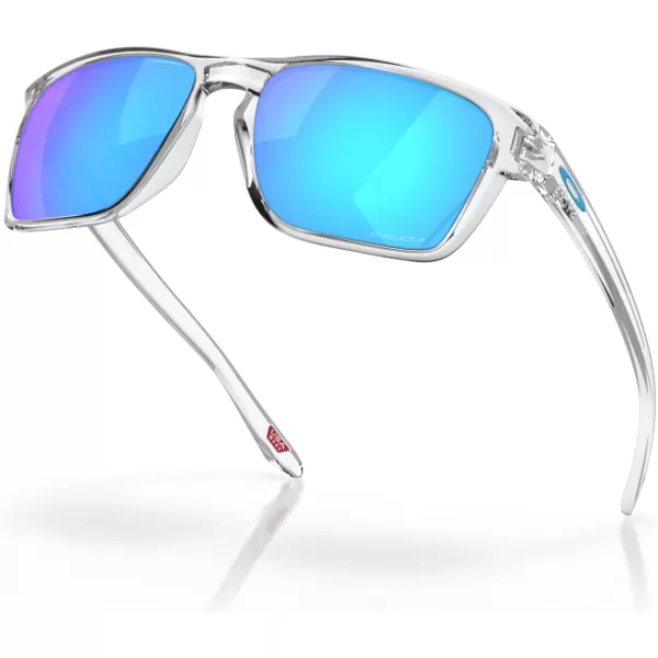 imageOakley Mens Oo9448 Sylas Rectangular SunglassesPolished ClearPrizm Sapphire