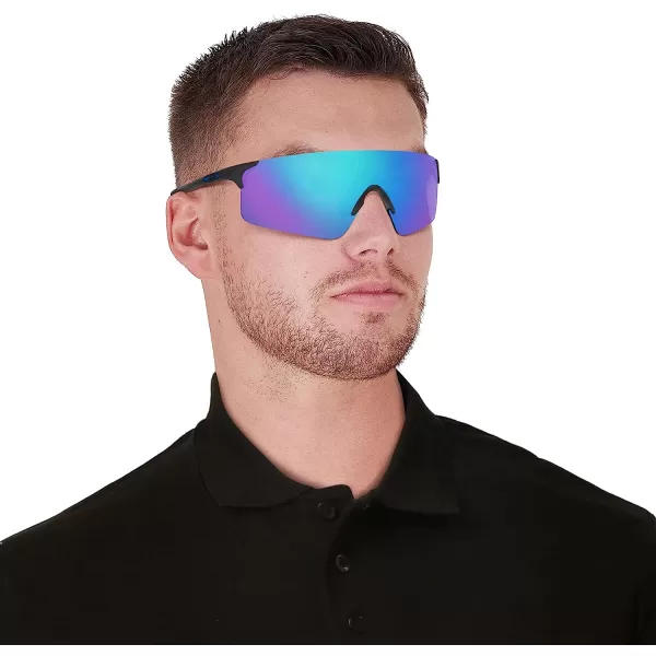 imageOakley Mens Oo9454 Evzero Blades Rectangular SunglassesSteelPrizm Sapphire
