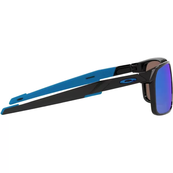 imageOakley Mens Oo9460 Portal X Rectangular SunglassesPolished Black on BluePrizm Sapphire